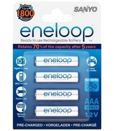 SANYO ENELOOP BLISTER 4 PILAS RECARGABLES AAA/750mA.