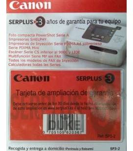 CANON GARANTIA 3 AÑOS POWERSHOT SERIE A/IMPRES. SELPHY/INYEC. (SP3-2)