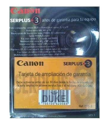 CANON AMPLIACION GARANTIA 3 AÑOS IXUS LASER VIDEO MX, ETC (SP3-3)