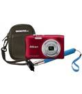 NIKON COOLPIX A100 ROJA + ESTUCHE+ PALO DE SELFIE