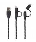 BOOMPODS CABLE DUO TRENZADO 1M LIGHTNING/MICRO USB A USB