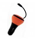 BOOMPODS CARGADOR DE COCHE 2 USB NARANJA