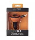 BOOMPODS CARGADOR DE COCHE 2 USB NARANJA