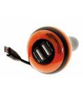 BOOMPODS CARGADOR DE COCHE 2 USB NARANJA