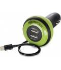 BOOMPODS CARGADOR APPLE DE COCHE 2 USB VERDE