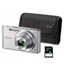 SONY CAMARA DSC-W830 20.1MP KIT +SD 8B+FUNDA COLOR PLATA