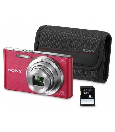 SONY DSC-W830 20.1MP KIT +SD 8B+FUNDA COLOR ROSA 