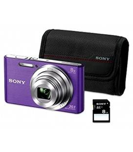 SONY CAMARA DSC-W830 20.1MP KIT + SD 8GB + FUNDA ORIGINAL( COLOR PURPURA)