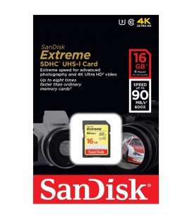 SANDISK EXTREME SDHC Card 16GB 90MB/s