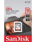 SANDISK SDHC ULTRA 16GB/80MB/s.