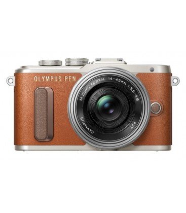 OLYMPUS PEN E-PL8 + 14-42MM PANCAKE MARRON+PLATA