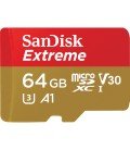 SANDISK EXTREME 64GB MICRO SDXC 100 MB/s, CLASS 10, U3, V30 y A1 