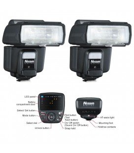 NISSIN KIT2 I60 OLYMPUS/PANASONIX 2 FLASHES + TRANSMISOR AIR 1