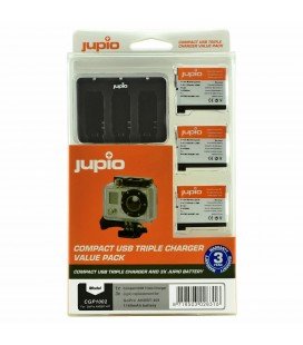 JUPIO KIT GOPRO CARGADOR 3USB + 3 BATERIAS AHDBT-401 HERO4 